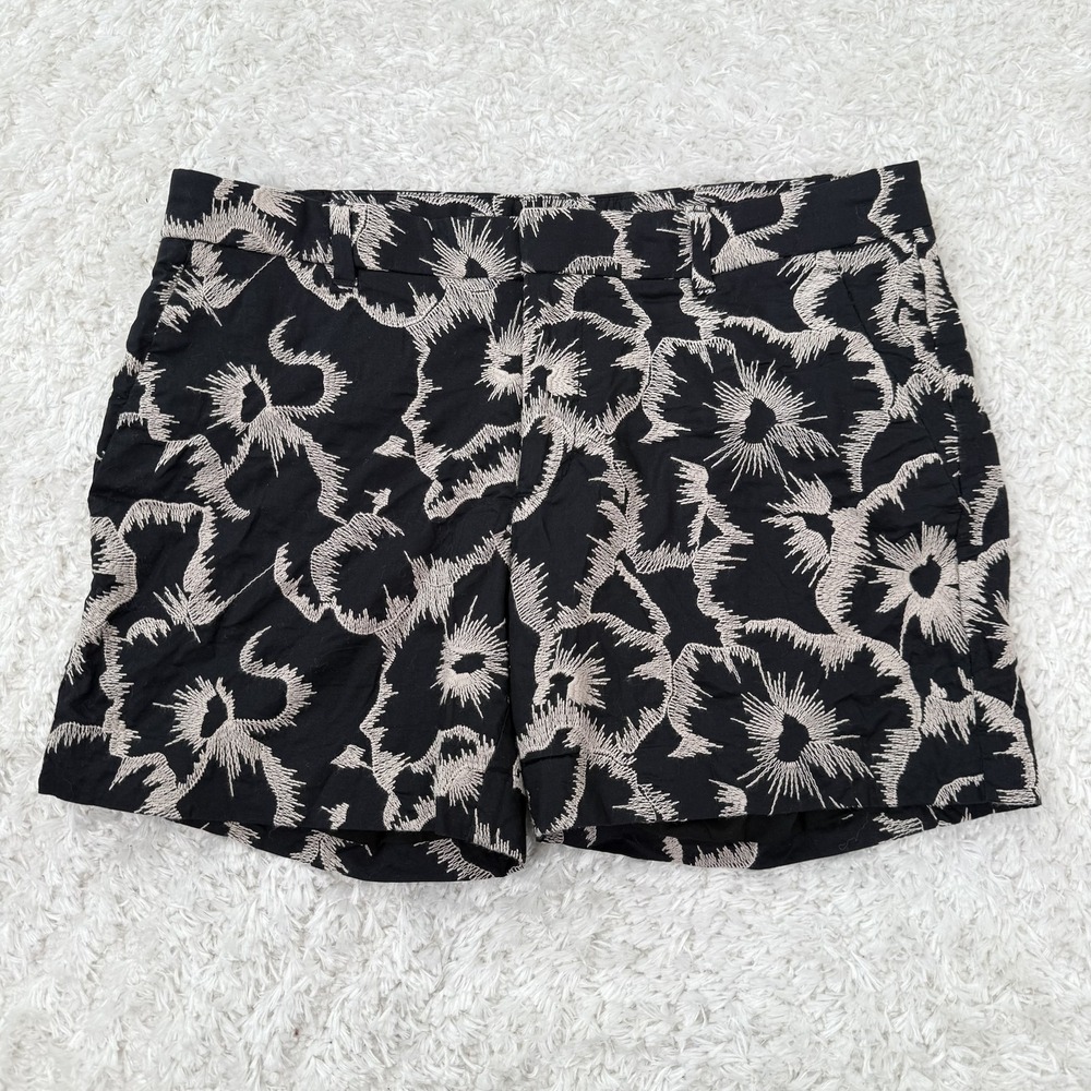 Banana Republic Shorts Womens 0 Sketchy Flower Embroidered Summer Casual Beach